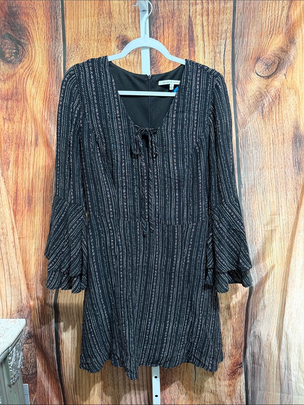 Collective Concepts Double Ruffle Sleeve Boho Dress Size L